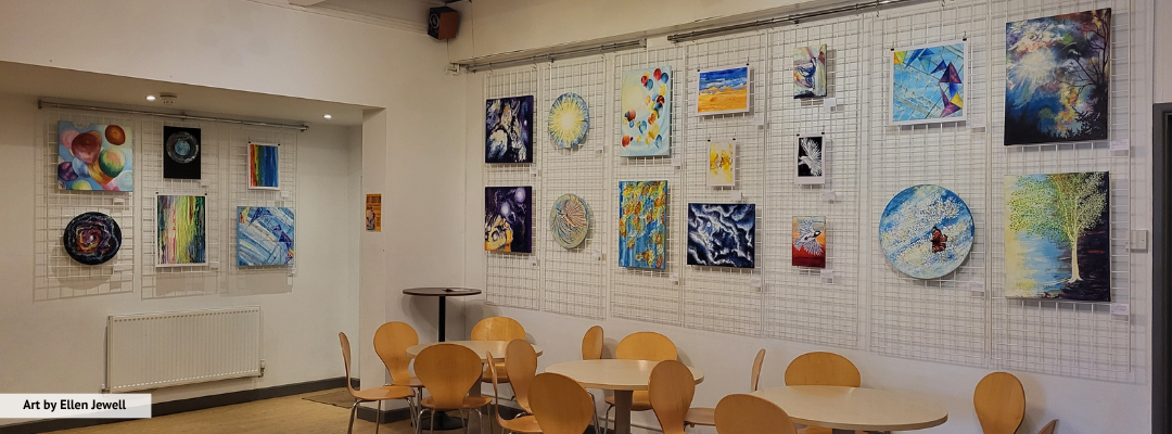 Art exhibition in the Progress Theatre foyer
