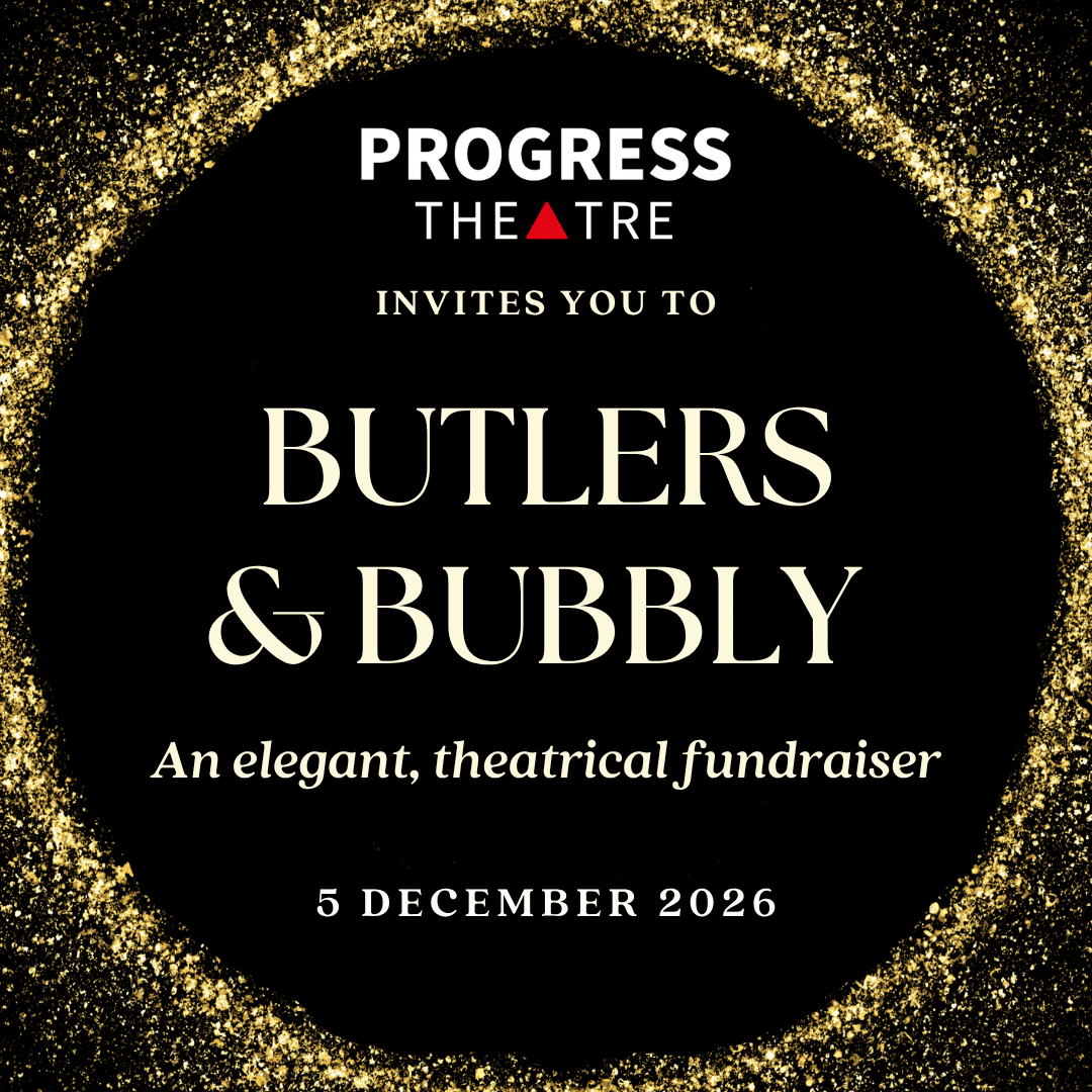 Butlers and bubbly cover image - black background with text in middle surrounded by gold glitter