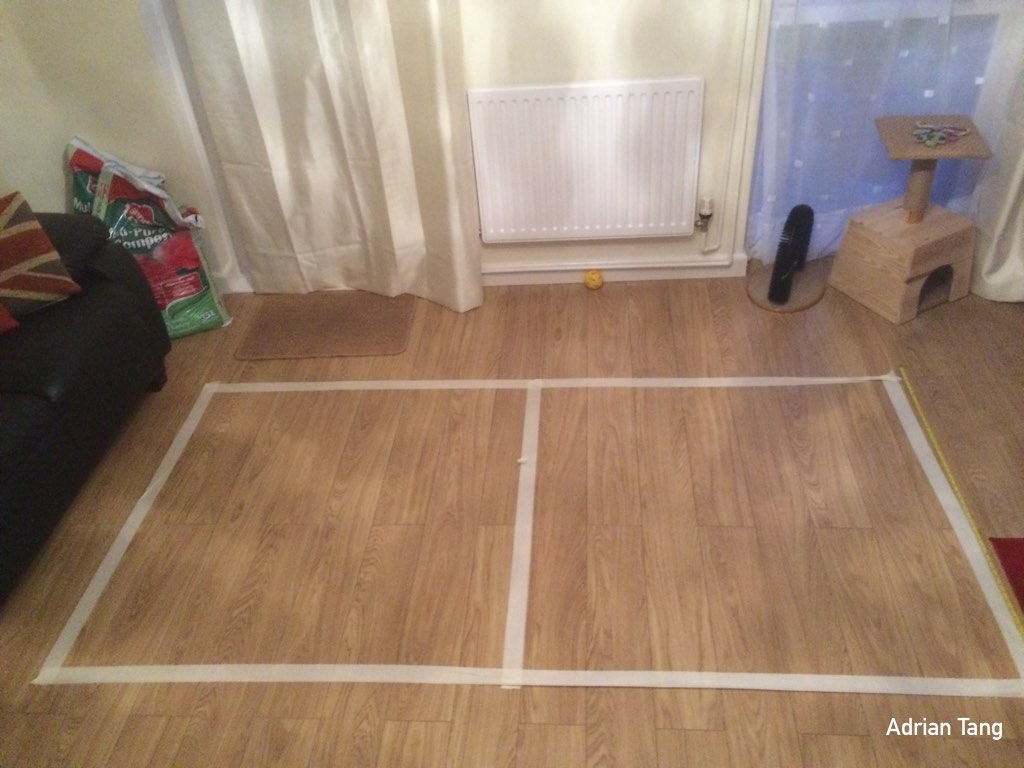 Rehearsal space marked out in Adrian's living room