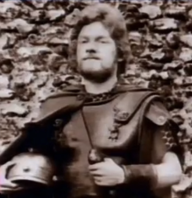 Kenneth Branagh as Cassius In Progress Theatre's 1970 production of Othello at Reading Abbey Ruins